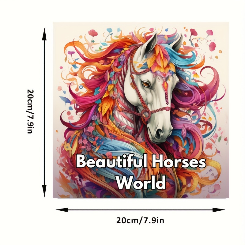 28 Pages Beautiful Horse World - đánh giá và giá Adult Coloring Book Stress Relief
