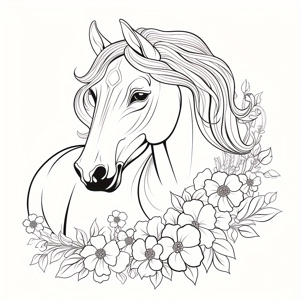 28 Pages Beautiful Horse World - đánh giá và giá Adult Coloring Book Stress Relief