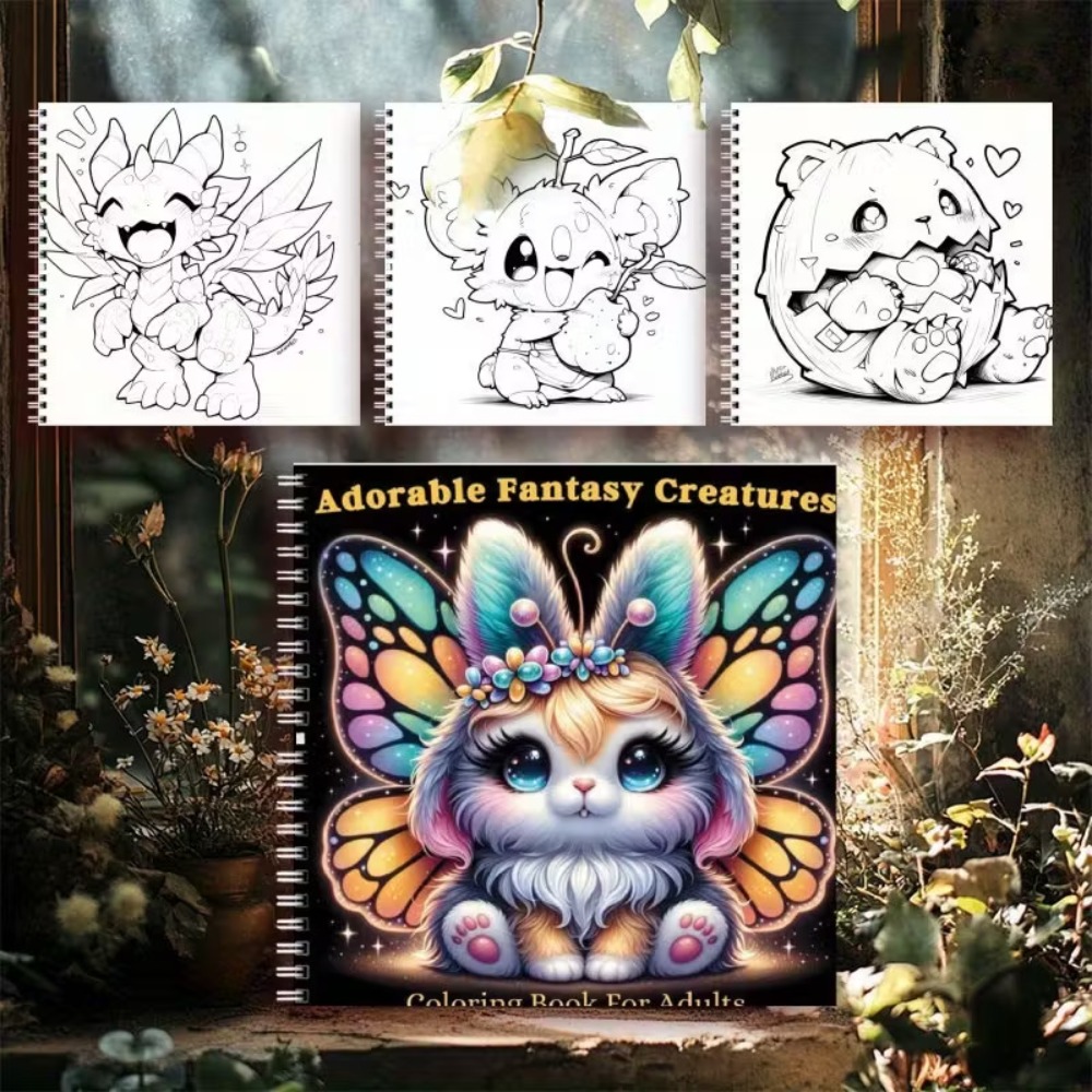 Adorable Fantasy Creatures Col - đánh giá và giá Adult Coloring Book Stress Relief