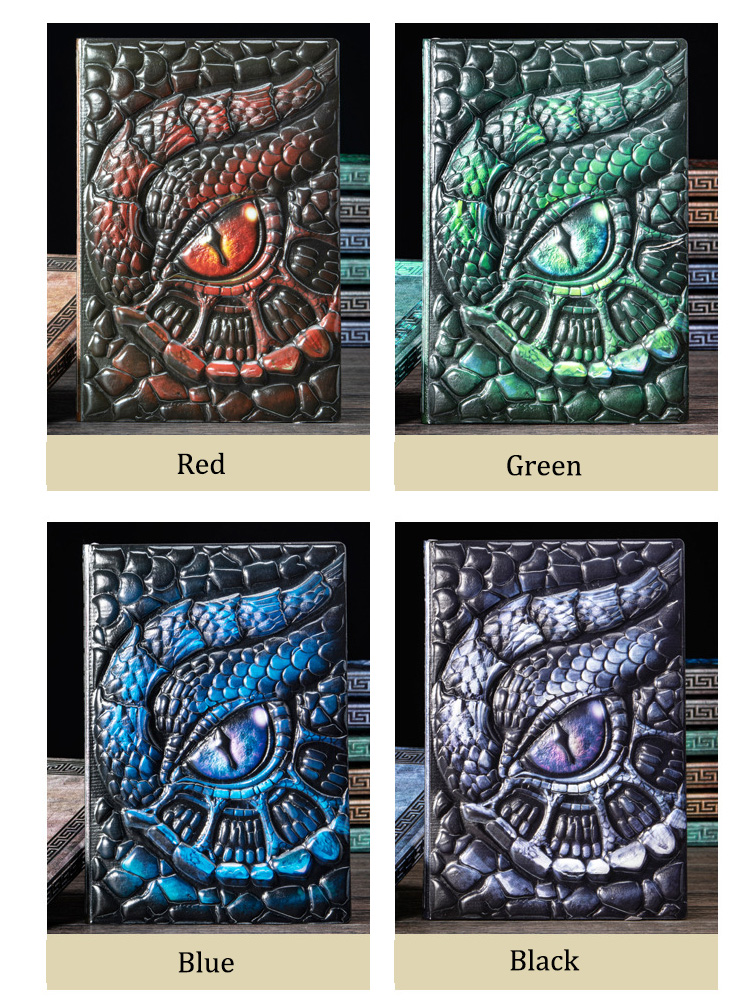 A5 3D Embossed Dragon Eye Note - đánh giá và giá Vintage Leather Journal Notebook
